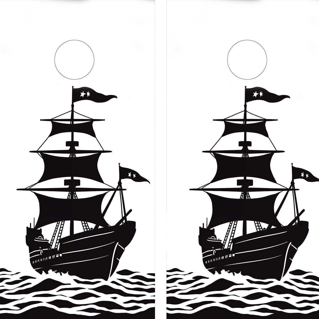 PIRATE SHIP CORNHOLE BOARDS / SET- DESIGN 10 / Set