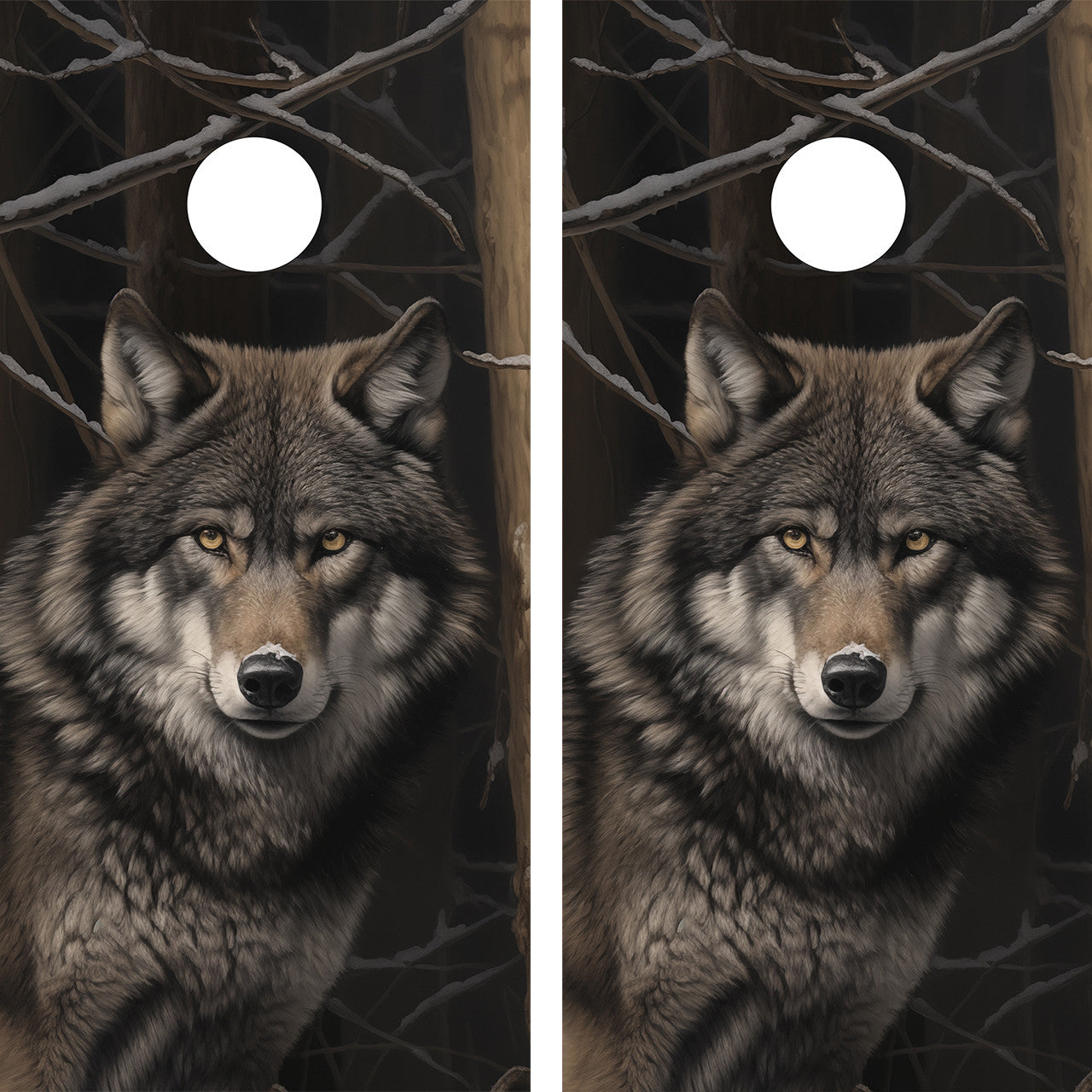 WILD WOLVES CORNHOLE BOARD BOARDS / SKIN - DESIGN 4 / Set
