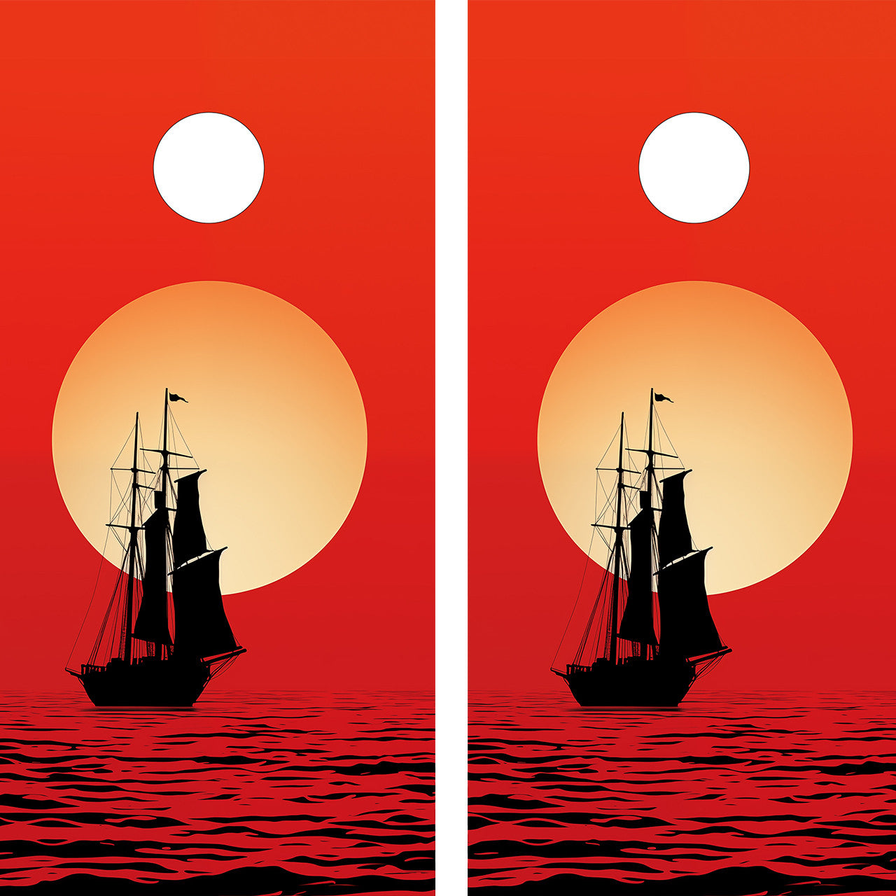 PIRATE SHIP CORNHOLE BOARDS / SET- DESIGN 11 / Set