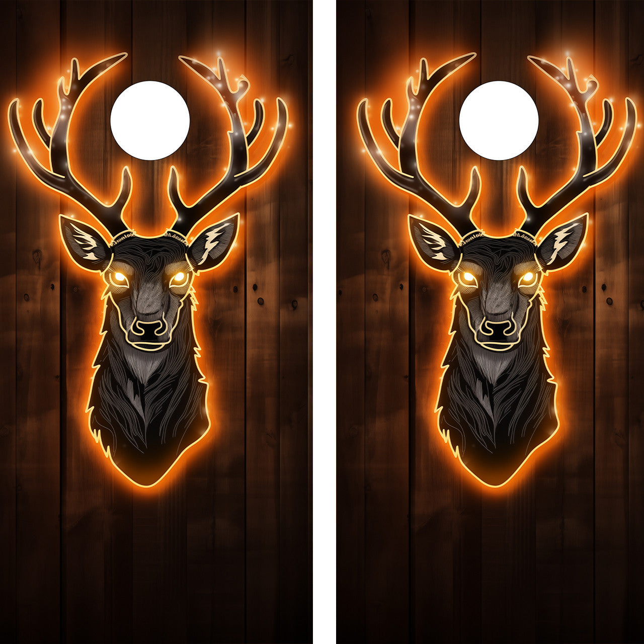 NEON DEER CORNHOLE BOARDS / CORNHOLE SET- DESIGN 16 / Set