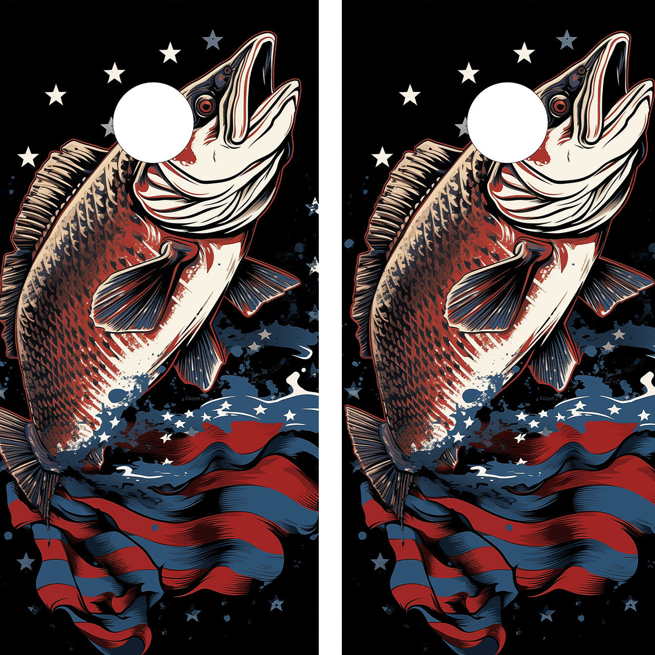 USA FISHING CORNHOLE BOARDS / CORNHOLE SET- DESIGN 1 / Set
