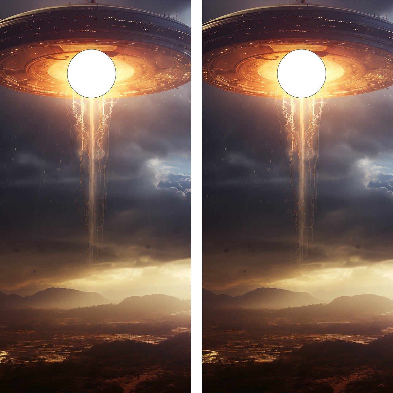 ALIEN ABDUCTION CORNHOLE BOARDS / SET- DESIGN 1 / Set