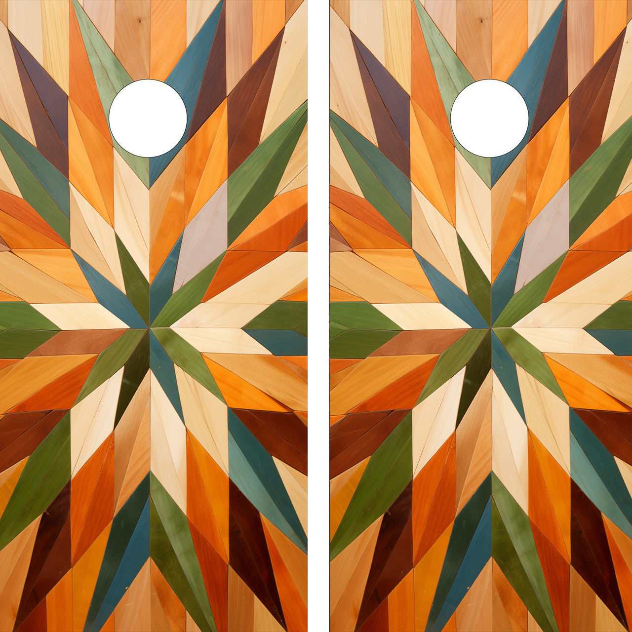 COLORFUL WOOD GRAIN CORNHOLE BOARDS / SET- DESIGN 22 / Set