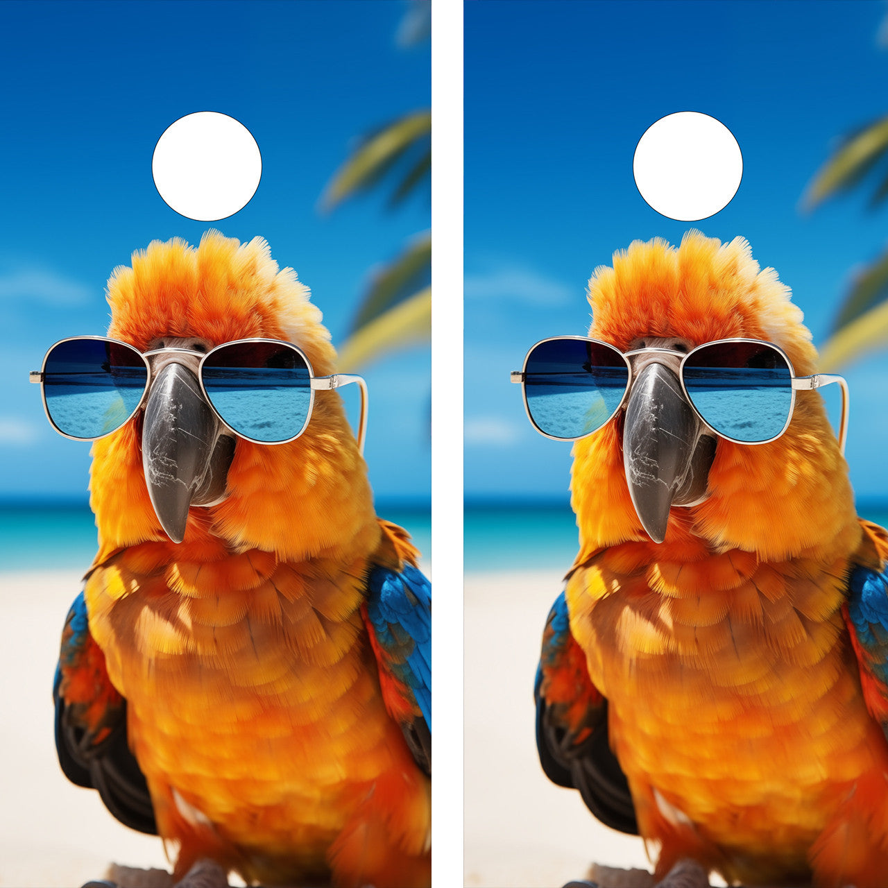 TROPICAL BIRD CORNHOLE BOARD BOARDS / SKIN - DESIGN 4 / Set