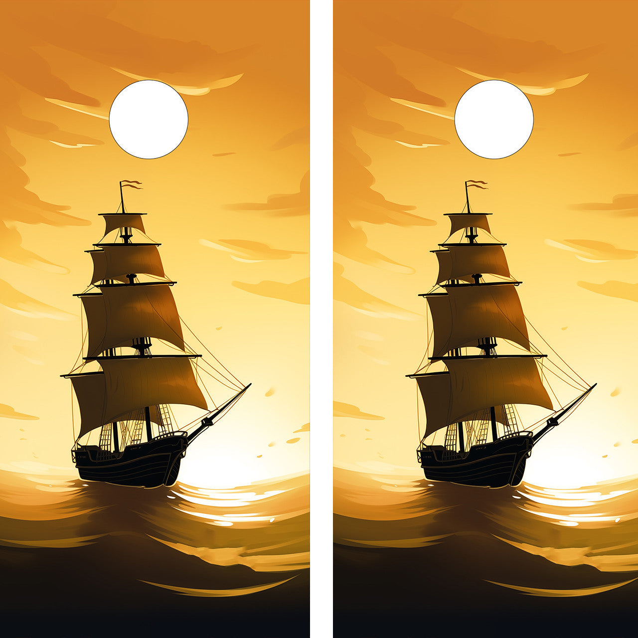 PIRATE SHIP CORNHOLE BOARDS / SET- DESIGN 2 / Set