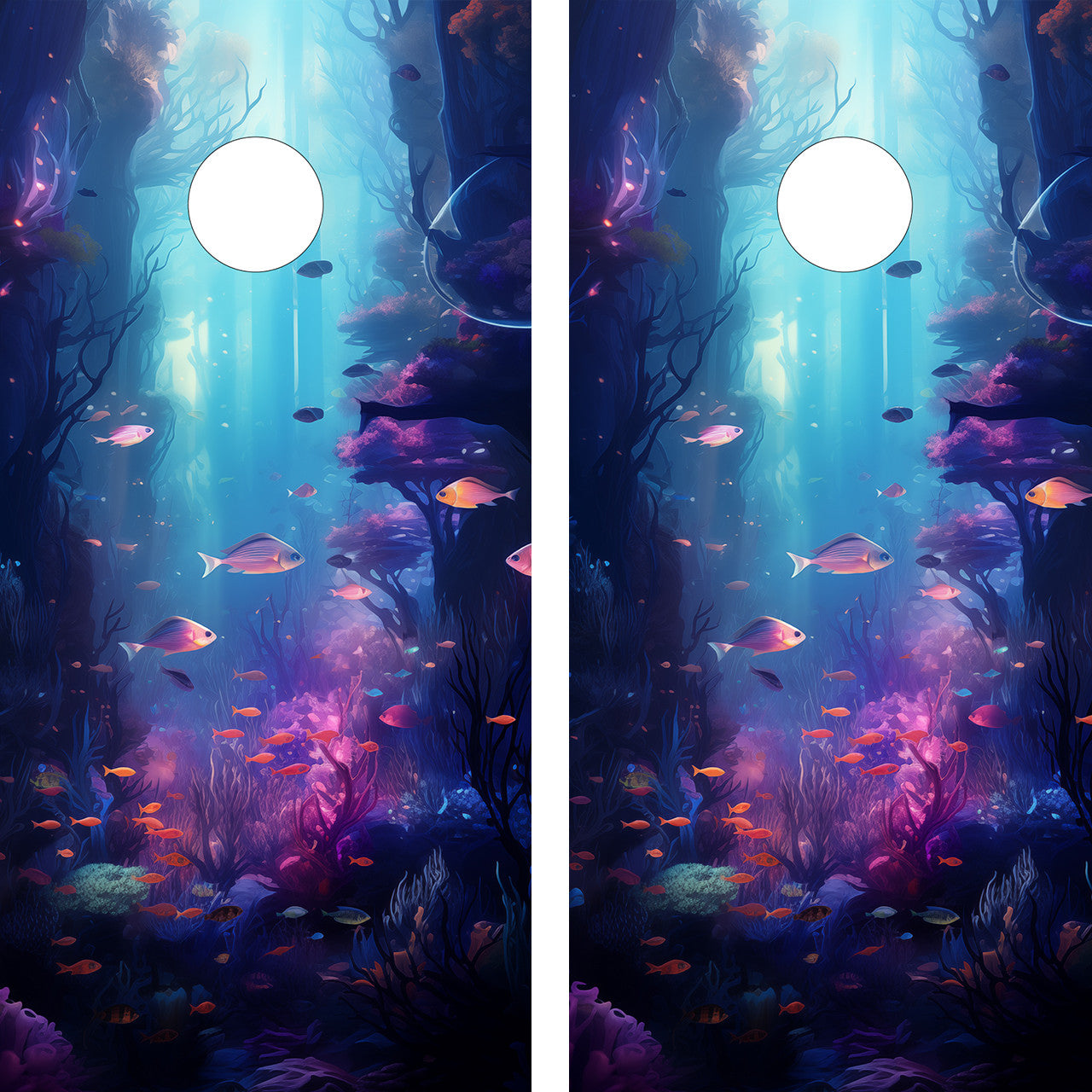 UNDERWATER CORNHOLE BOARD BOARDS / SKIN - DESIGN 3 / Set