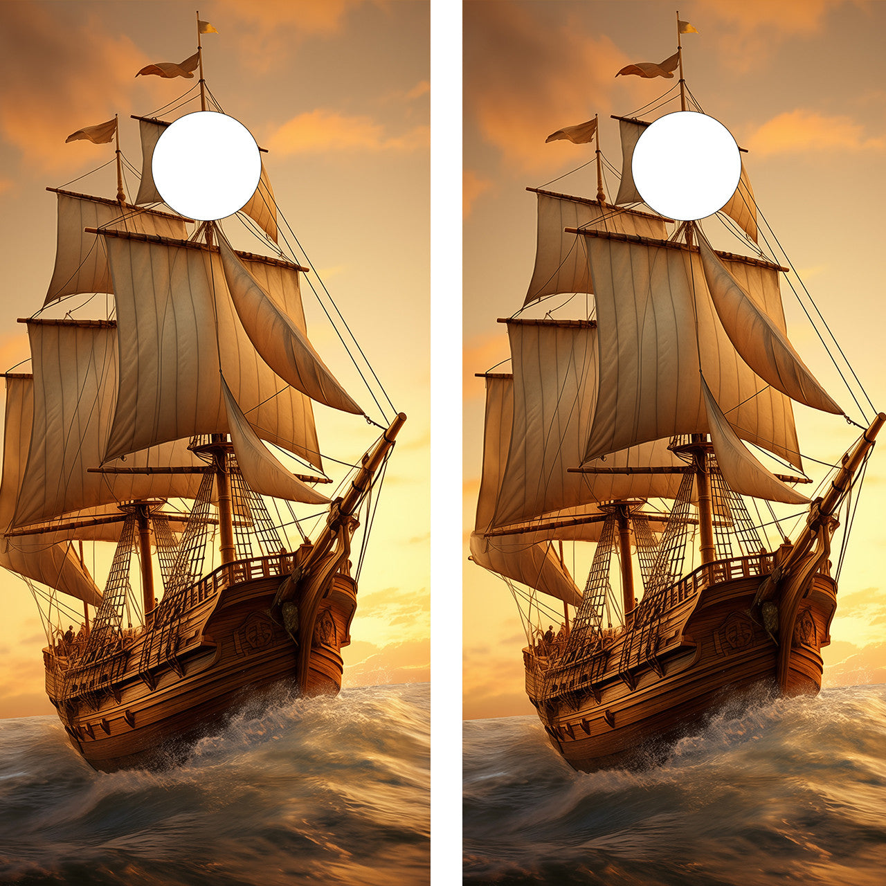 PIRATE SHIP CORNHOLE BOARDS / SET- DESIGN 3 / Set