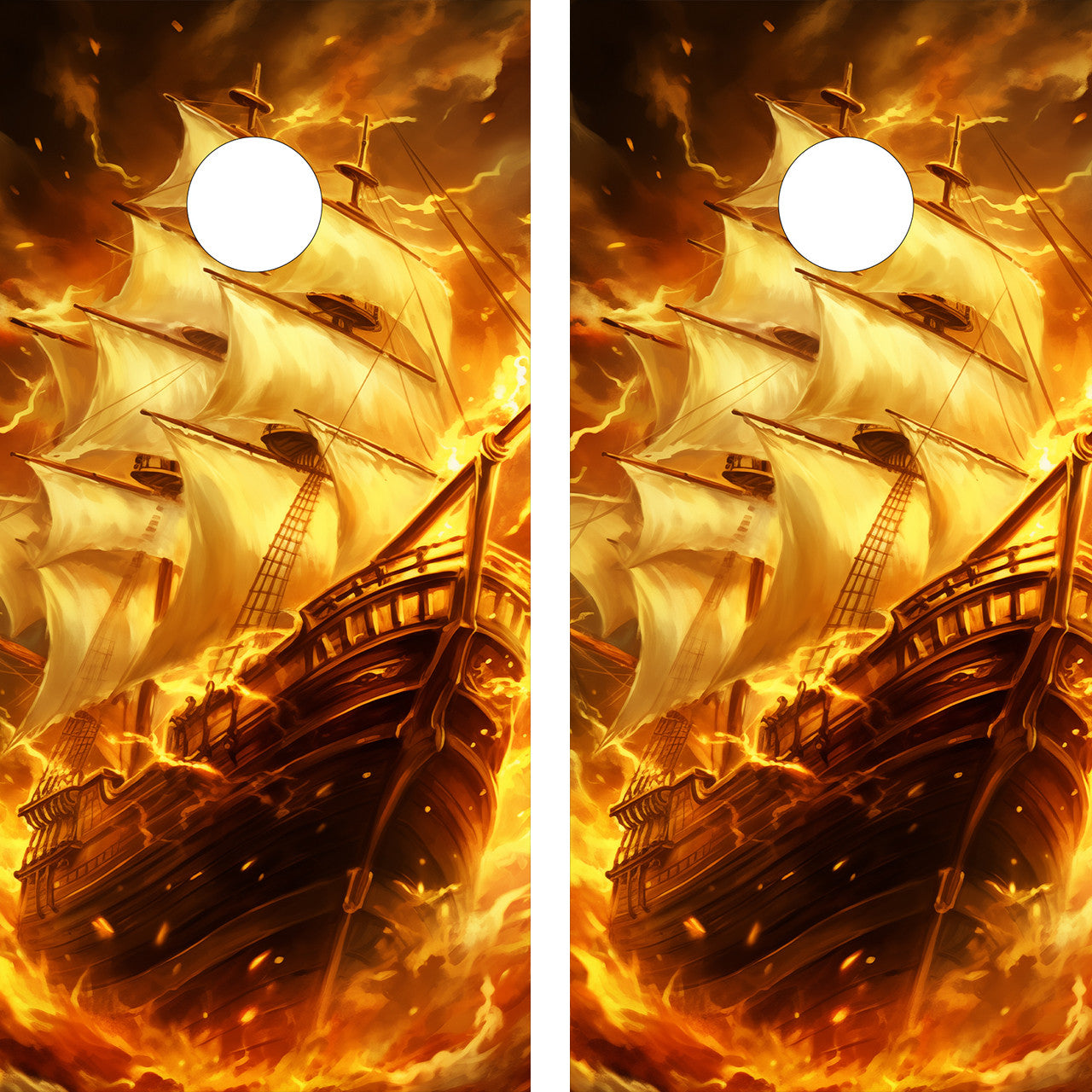 PIRATE SHIP CORNHOLE BOARDS / SET- DESIGN 4 / Set