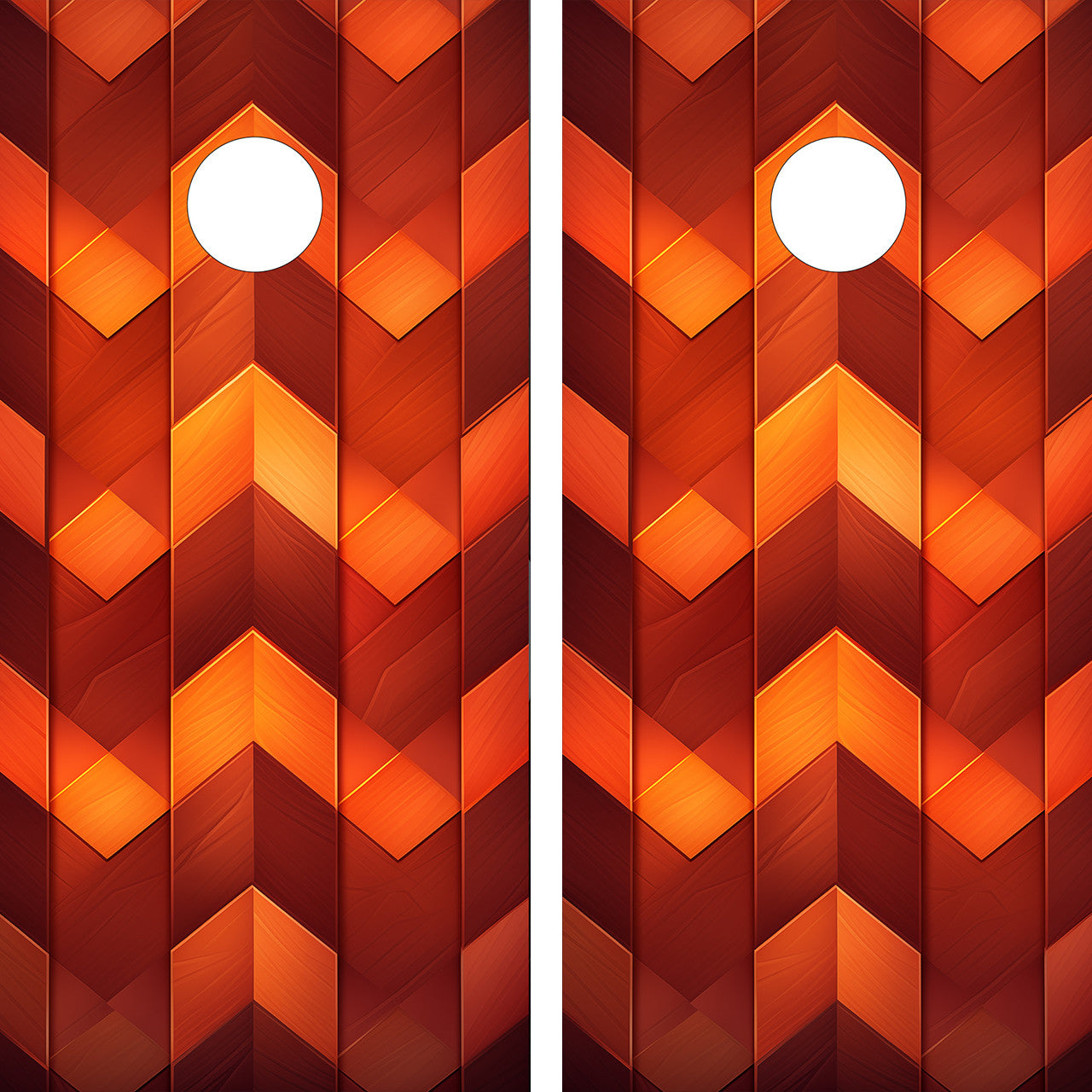 CHECKERED WOOD GRAIN CORNHOLE BOARDS / SET- DESIGN 2 / Set