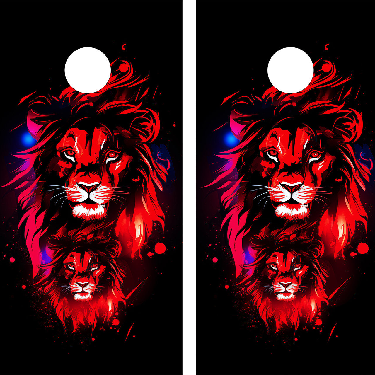 LION PORTRAITS CORNHOLE BOARDS / SET- DESIGN 6 / Set