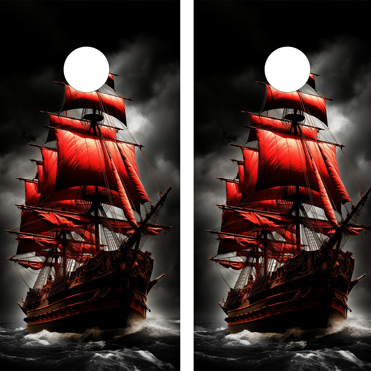 PIRATE SHIP CORNHOLE BOARDS / SET- DESIGN 7 / Set
