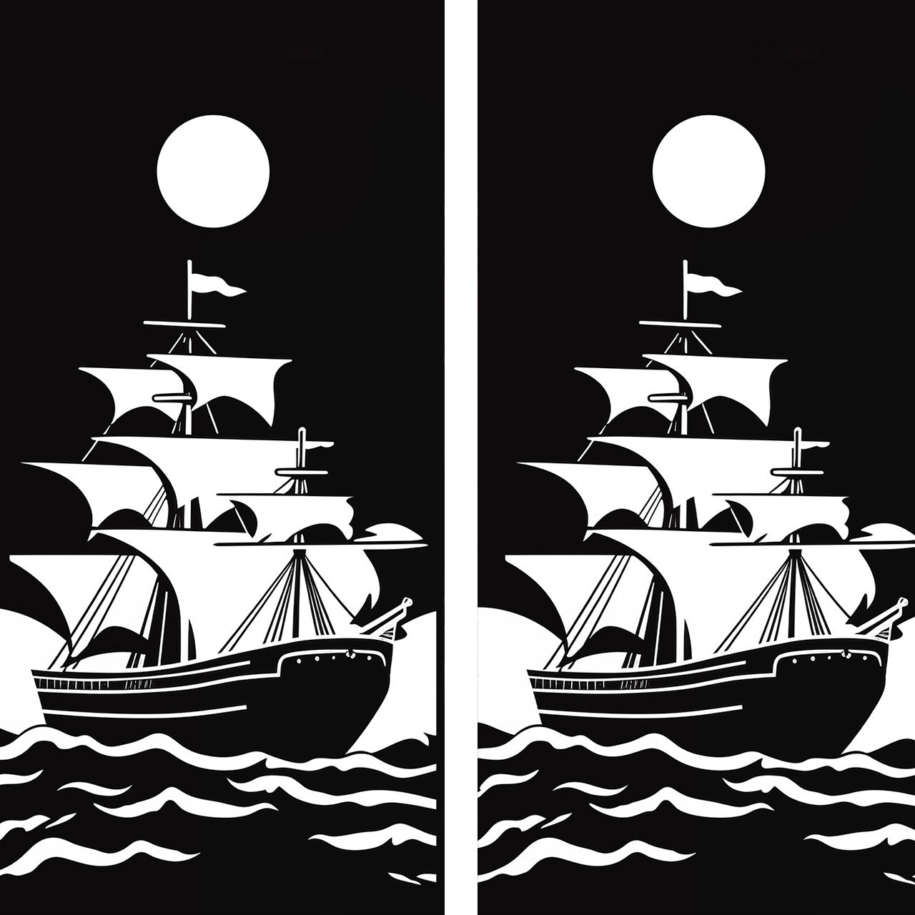 PIRATE SHIP CORNHOLE BOARDS / SET- DESIGN 9 / Set