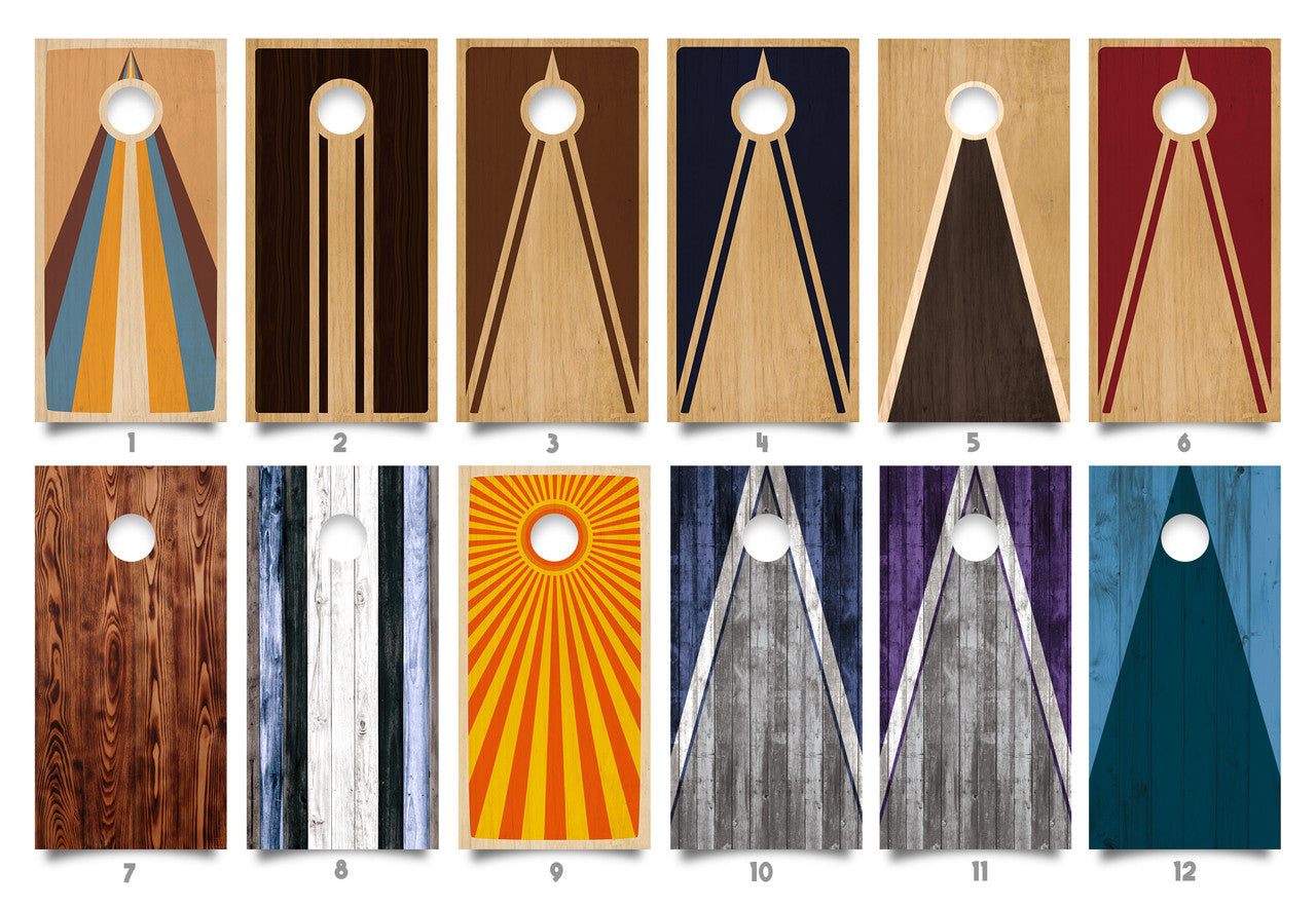 WOOD GRAIN DESIGNS - CHOOSE YOUR DESIGN - CORNHOLE BOARDS / SET/ Set