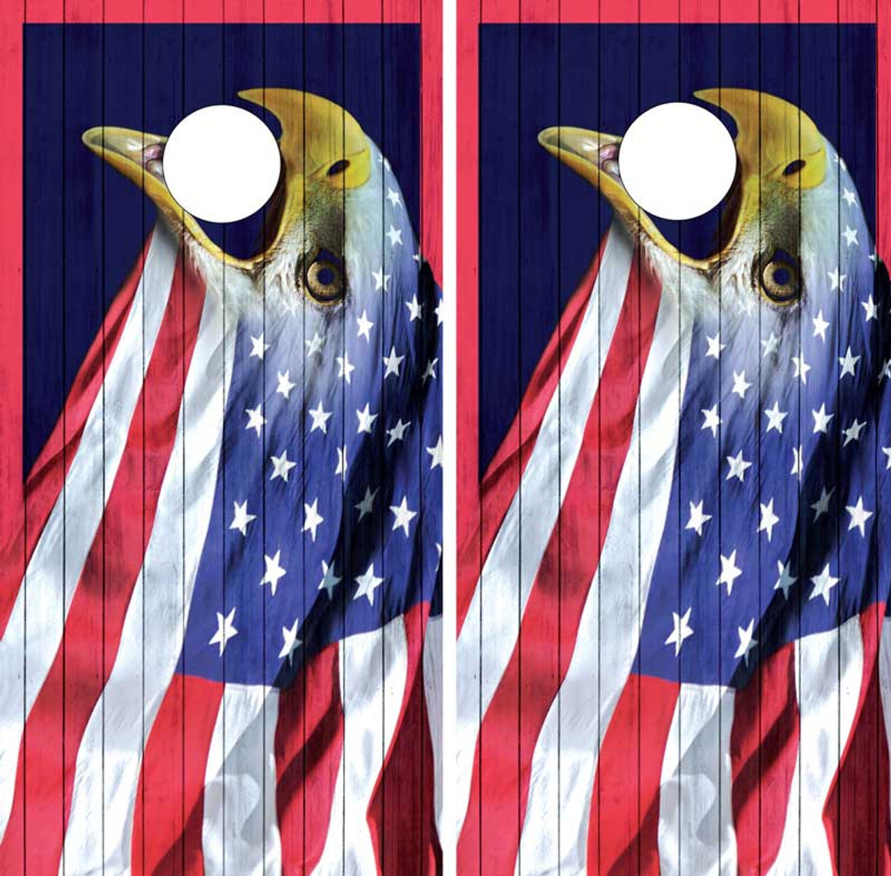 AMERICAN FLAG, EAGLE CORNHOLE BOARDS / SET- DESIGN 2 / Set