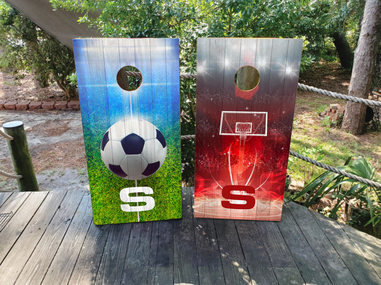 CUSTOM SOCCER & BASKETBALL CORNHOLE BOARDS / SET/ Set