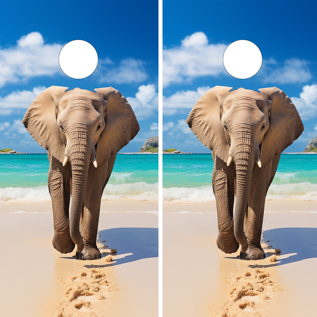 TROPICAL ELEPHANT CORNHOLE BOARDS / SET/ STICKERS / DECALS / Set