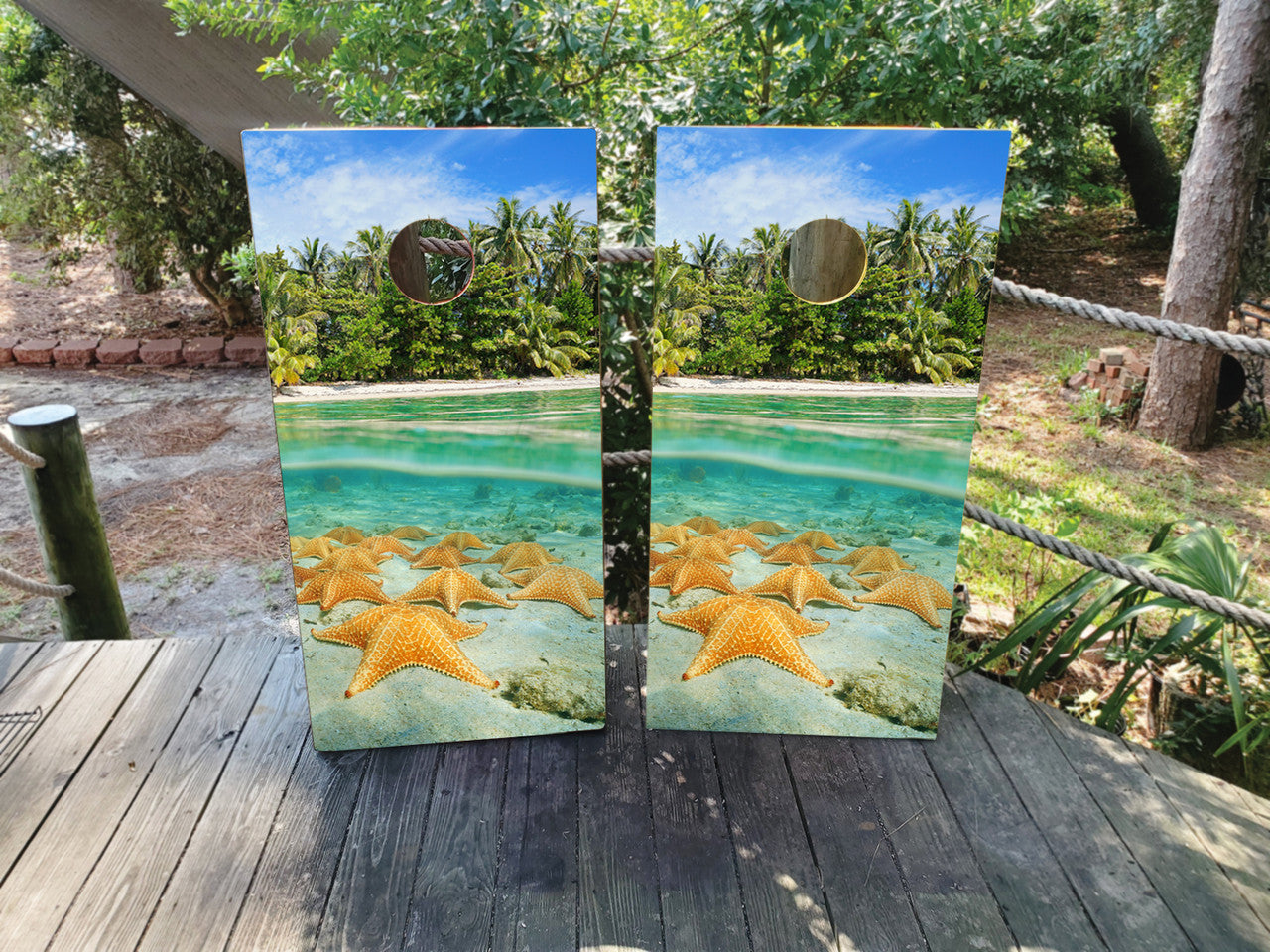 STARFISH ISLAND CORNHOLE BOARDS / SET/ Set