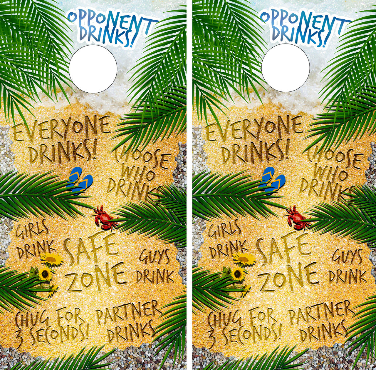 DRINKING GAME CORNHOLE BOARDS / SET- DESIGN 2 / Set