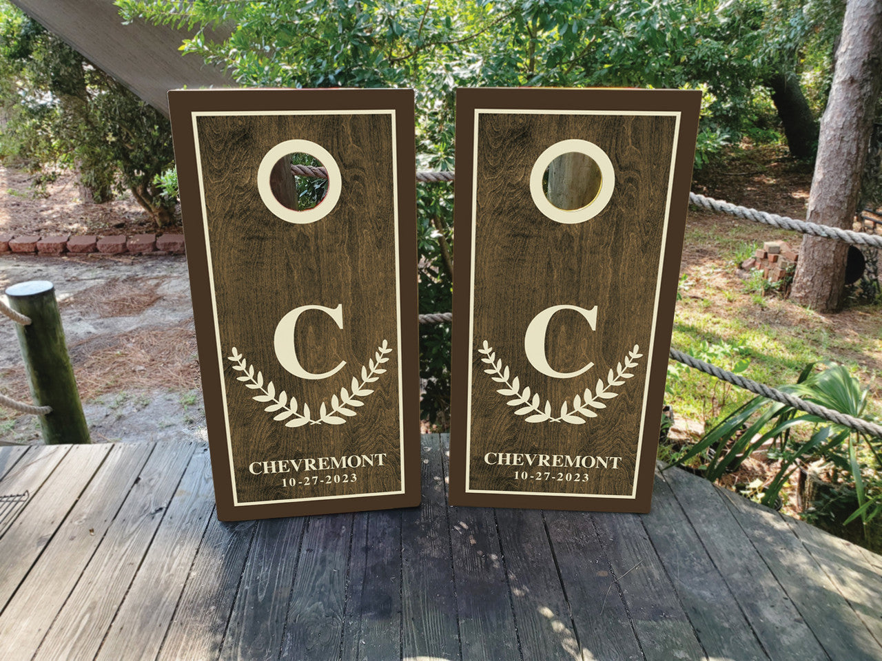 CUSTOM WEDDING CORNHOLE BOARDS / SET - DESIGN 9 / Set