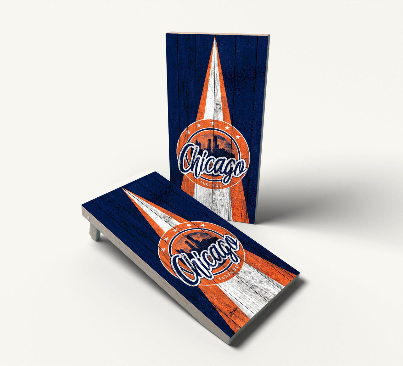 CHICAGO GRUNGY (TRIANGLE) CORNHOLE BOARDS / SET- DESIGN 3 / Set