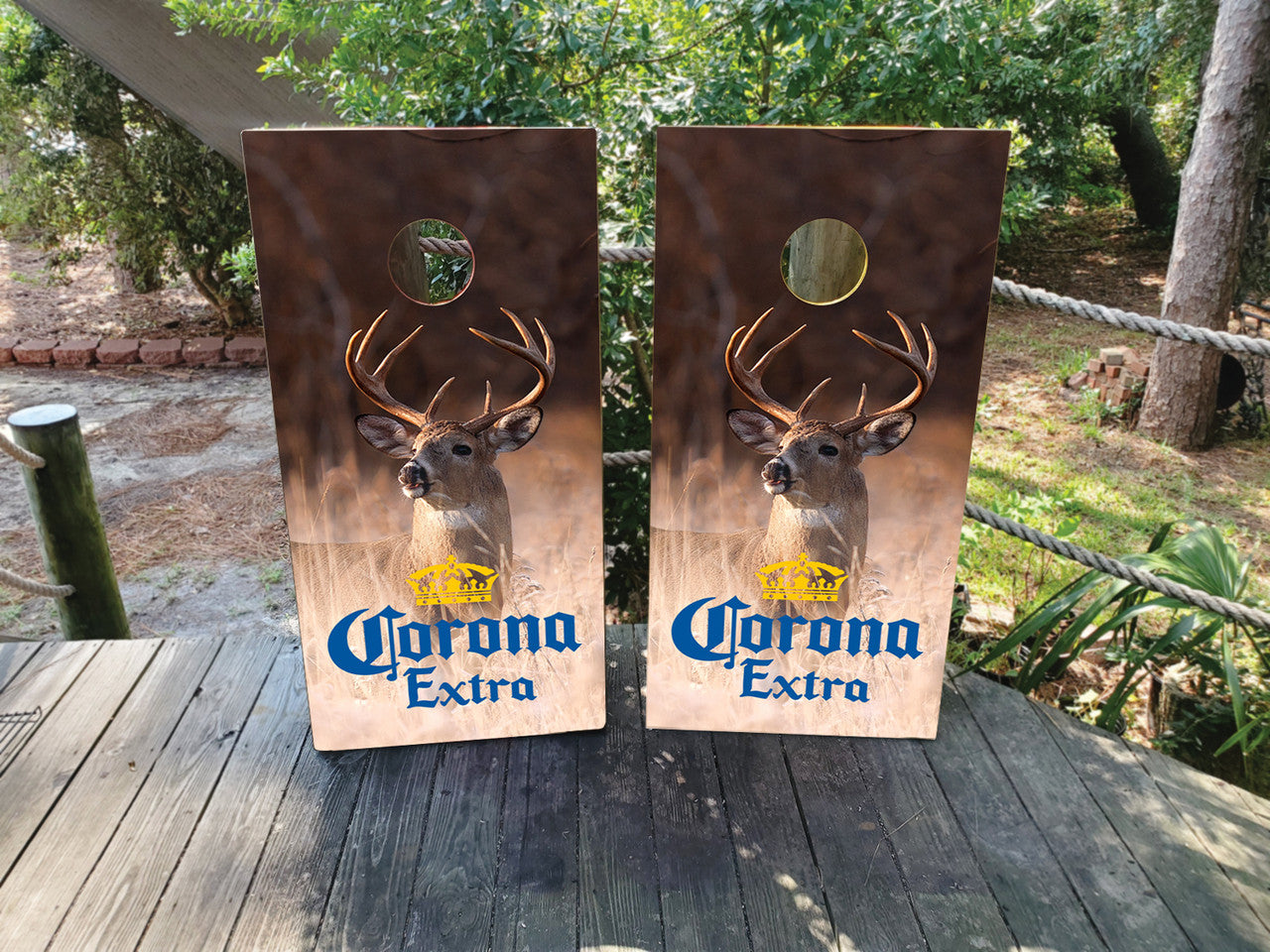 CORONA EXTRA BEER CORNHOLE BOARDS / HUNTING / SET/ Set