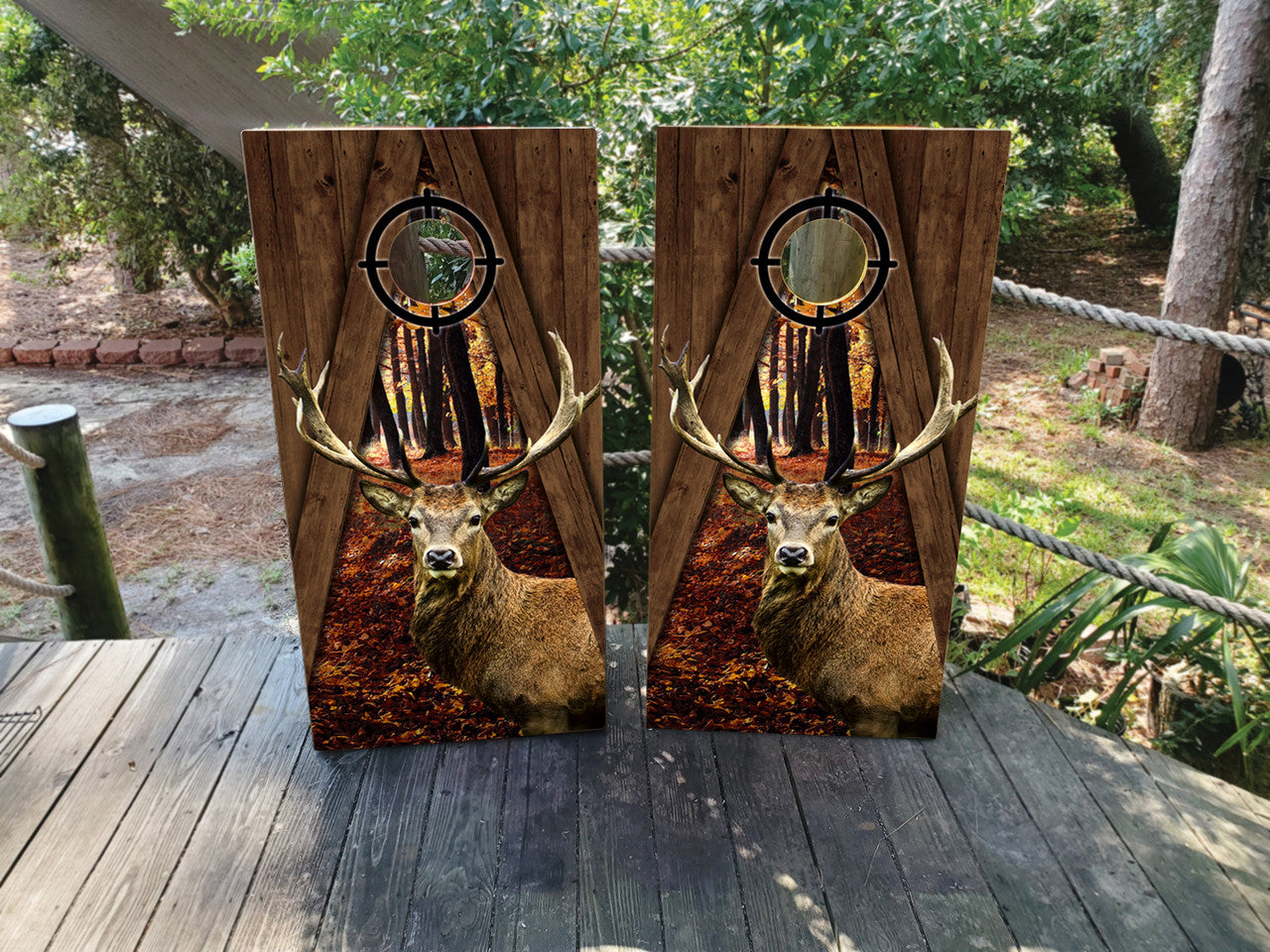 DEER HUNTER CORNHOLE BOARDS / SET- DESIGN 4 / Set