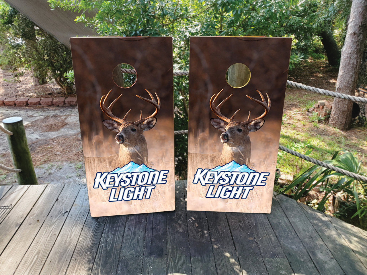 KEYSTONE LIGHT BEER CORNHOLE BOARDS / HUNTING / SET/ Set