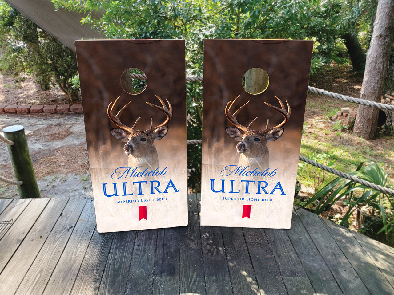 MICHELOB ULTRA BEER CORNHOLE BOARDS / HUNTING / SET/ Set