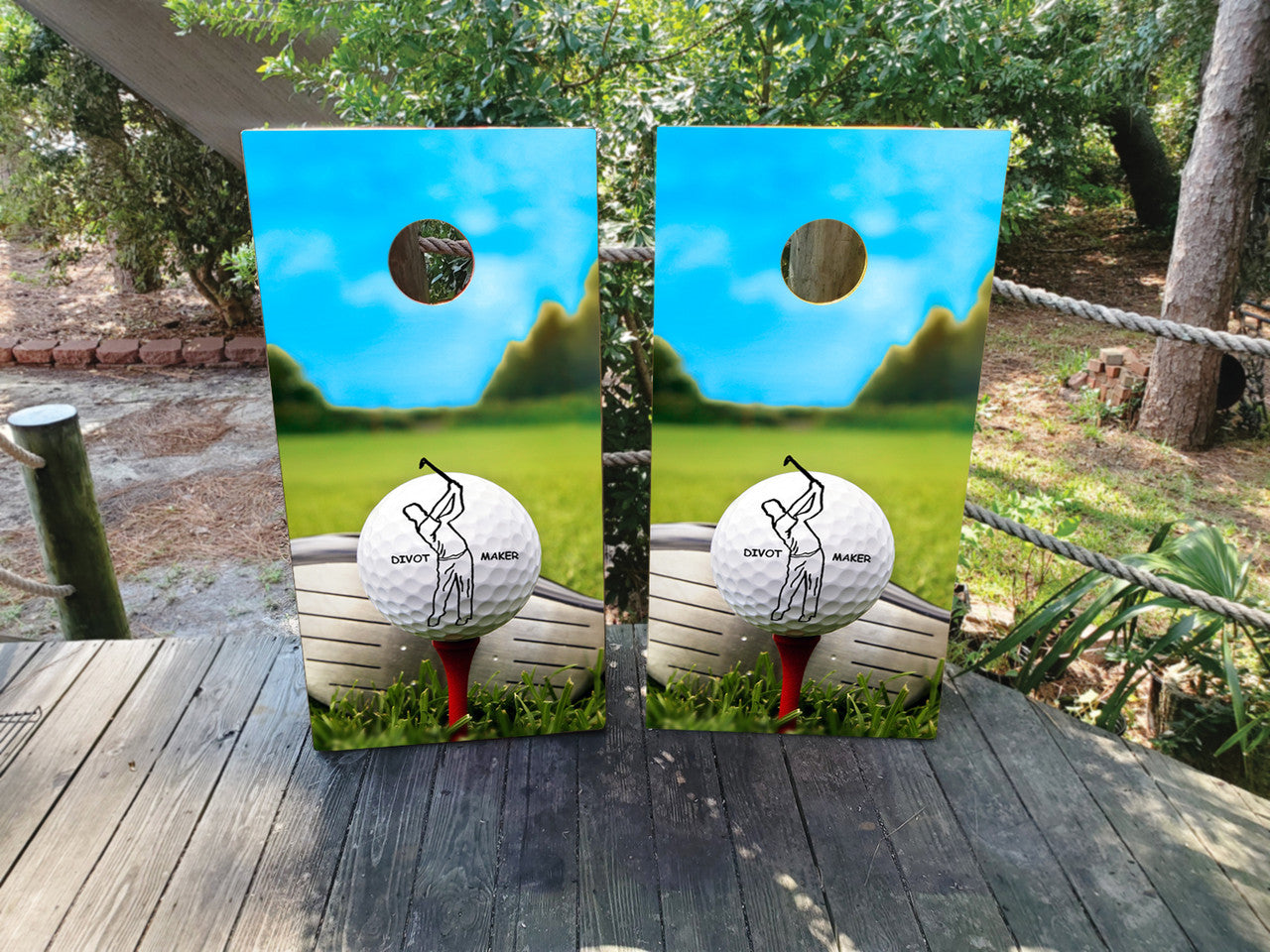CUSTOM NAME GOLF BALL CORNHOLE BOARDS / SET/ Set