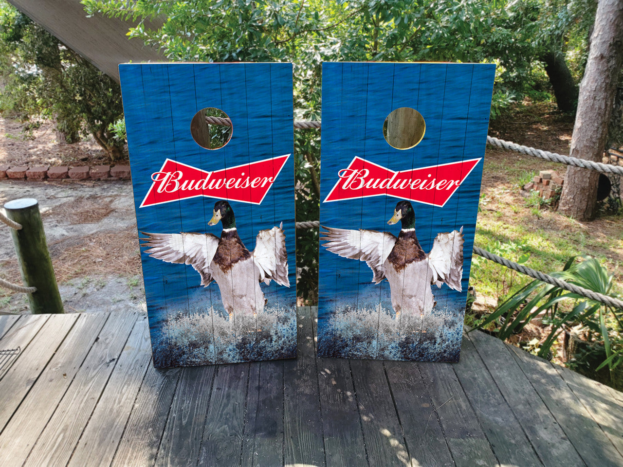 BUDWEISER BEER CORNHOLE BOARDS / DUCK HUNTING / SET/ Set