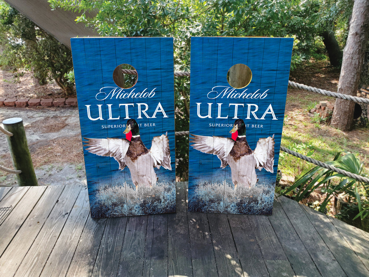 MICHELOB ULTRA CORNHOLE BOARDS / DUCK HUNTING / SET/ Set