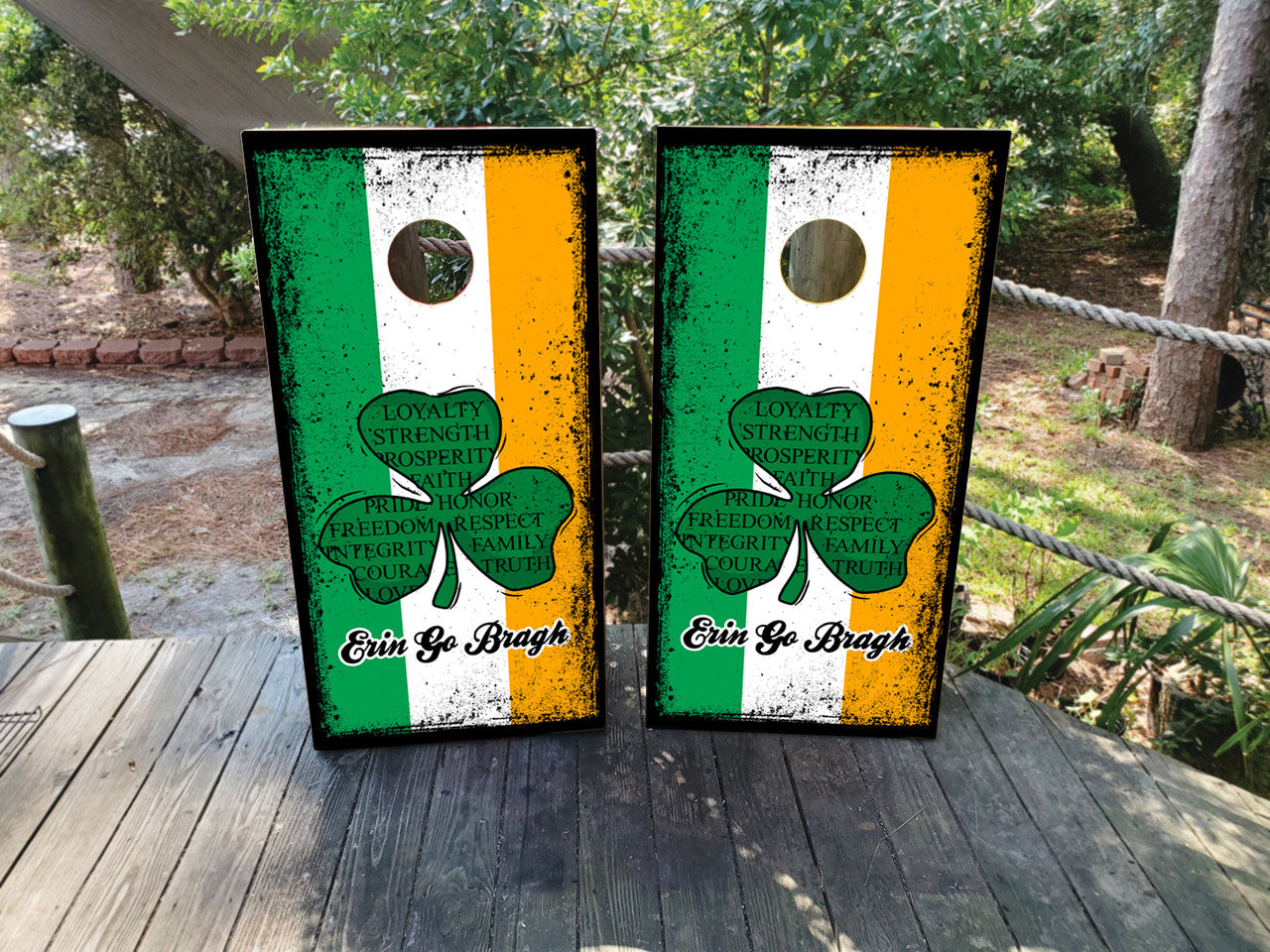 ERIN GO BRAGH (IRISH FLAG) CORNHOLE BOARDS / SET/ Set
