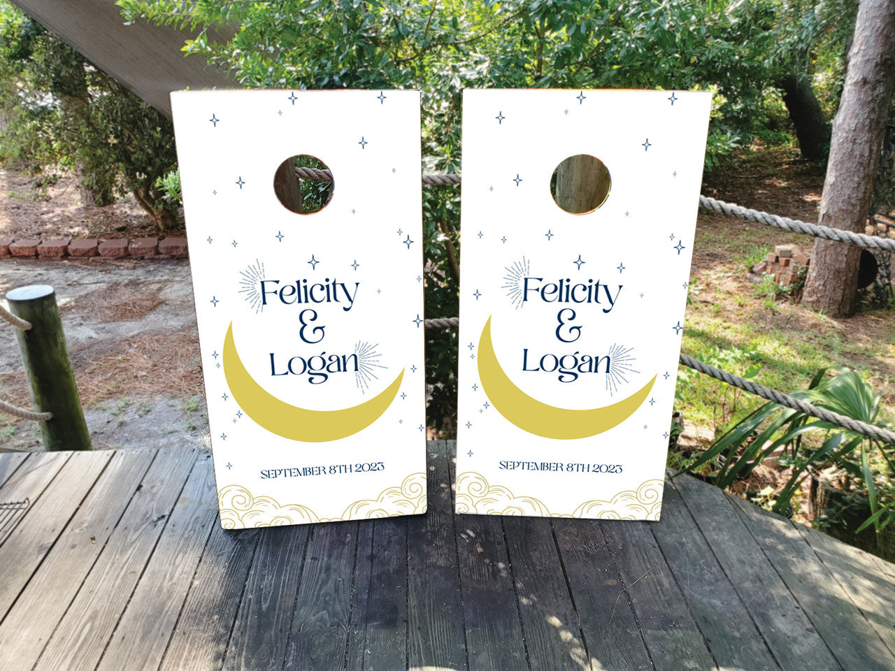 CUSTOM WEDDING THEMED CORNHOLE BOARDS / SET - DESIGN 19 / Set