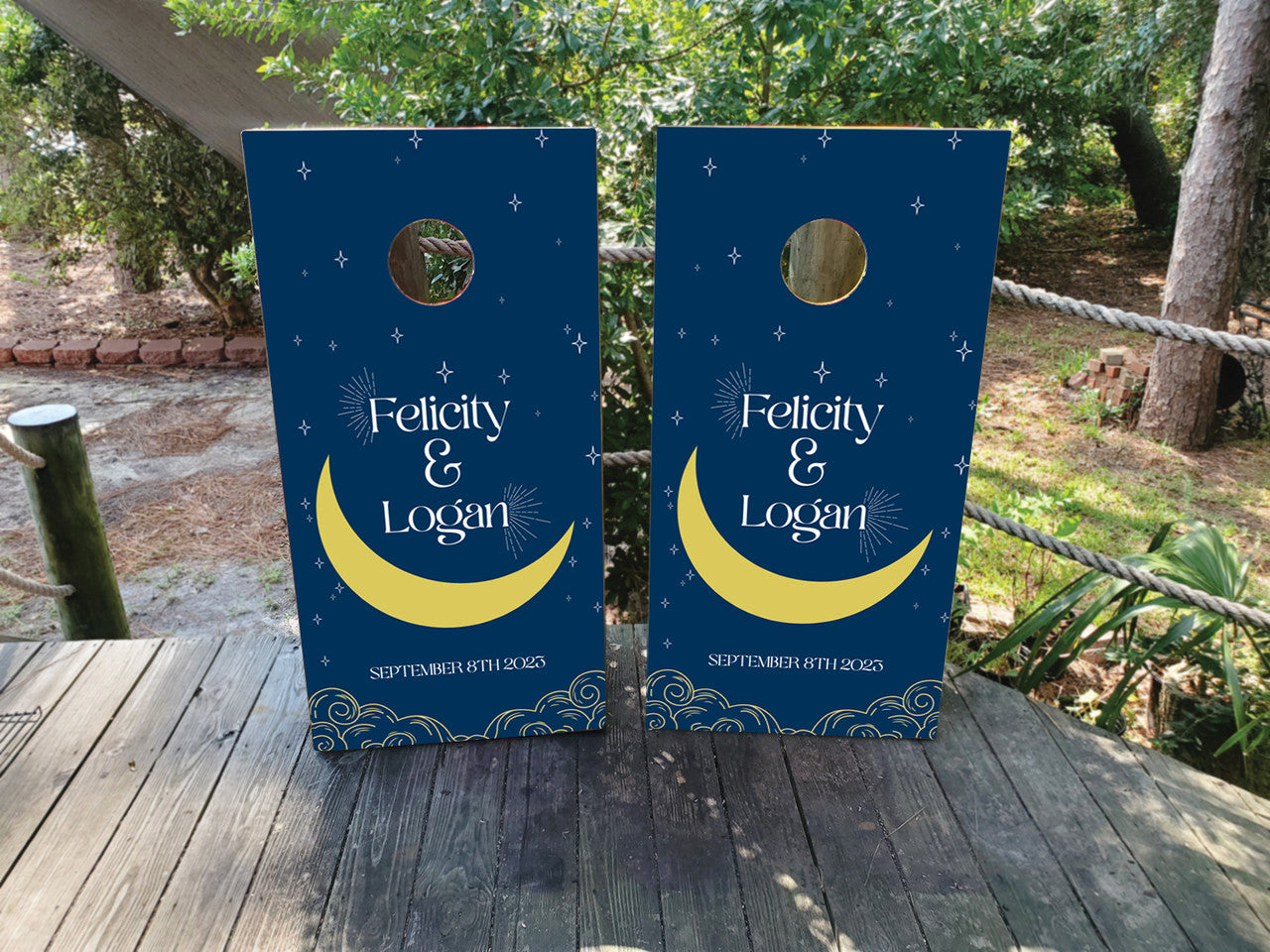 CUSTOM WEDDING THEMED CORNHOLE BOARDS / SET - DESIGN 18 / Set