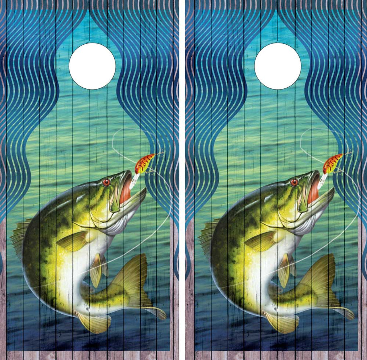 BASS FISHING CORNHOLE BOARDS / SET/ Set