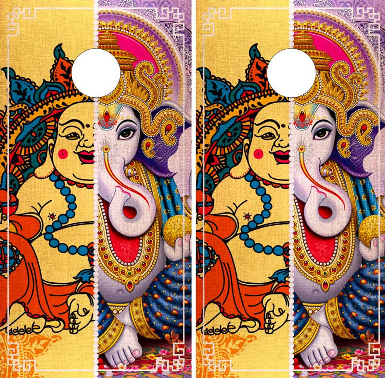 BUDDHA & GANESH CORNHOLE BOARDS / SET/ STICKERS / DECALS / Set