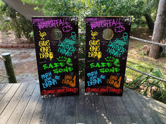 DRINKING GAME CORNHOLE BOARDS / SET- DESIGN 5 / Set