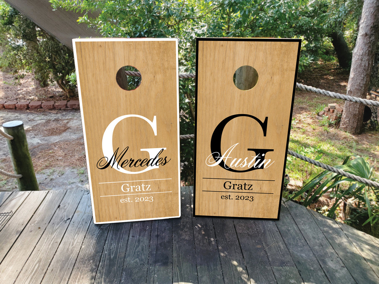 CUSTOM WEDDING THEMED CORNHOLE BOARDS / SET - DESIGN 10 / Set