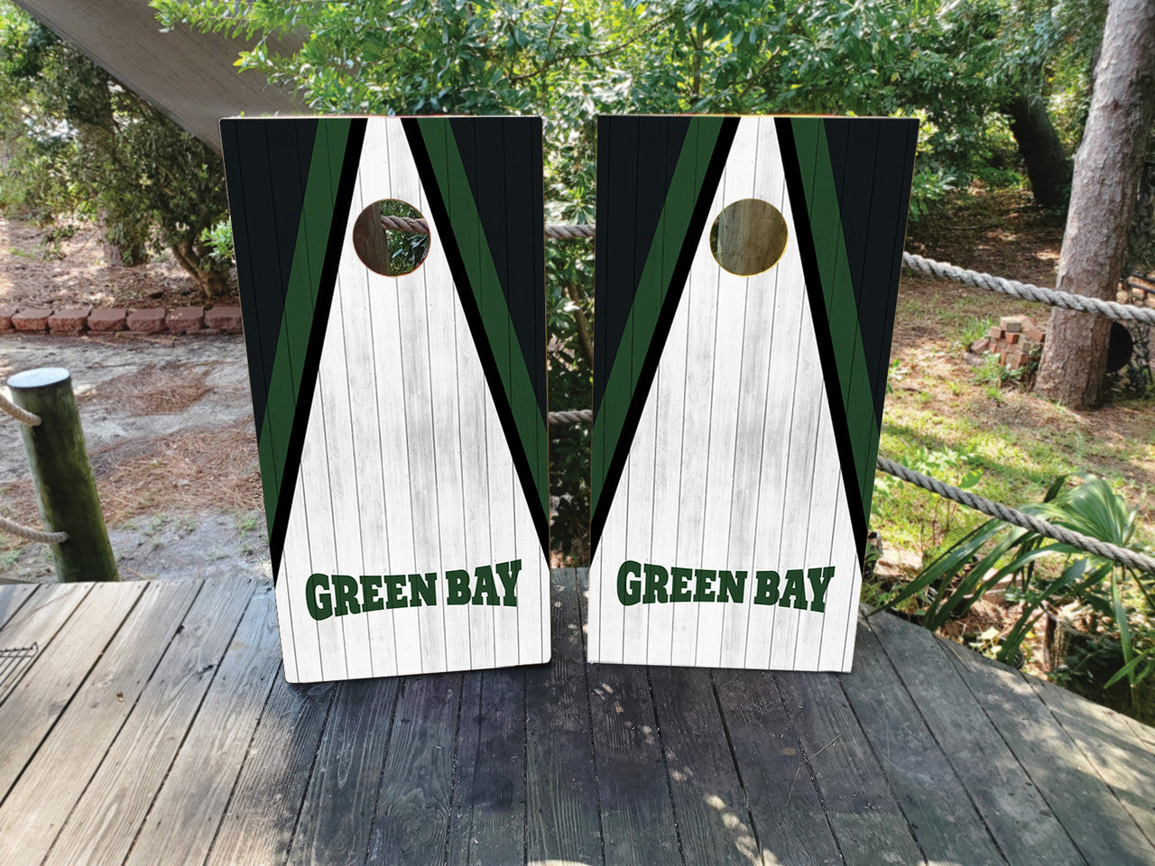 GREEN BAY TEAM COLORS CORNHOLE BOARDS / SET- DESIGN 4 / Set