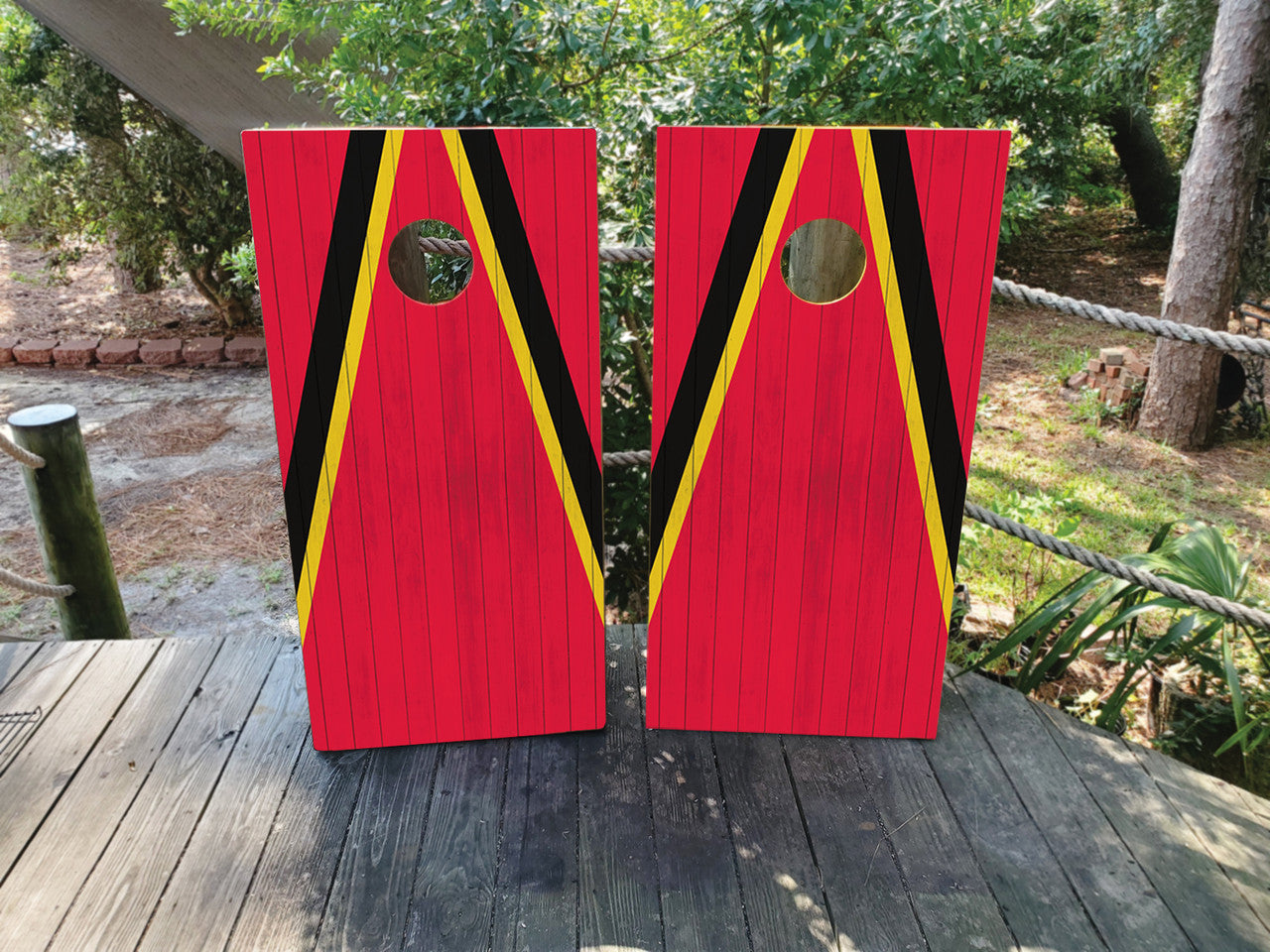 KANSAS CITY TEAM COLORS CORNHOLE BOARDS / SET- DESIGN 3 / Set