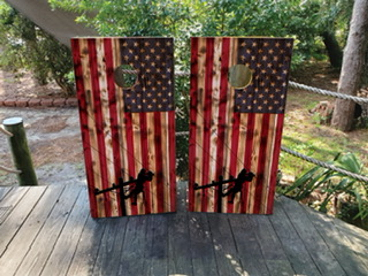 LINEMAN CORNHOLE BOARDS / SET- DESIGN 4 / Set