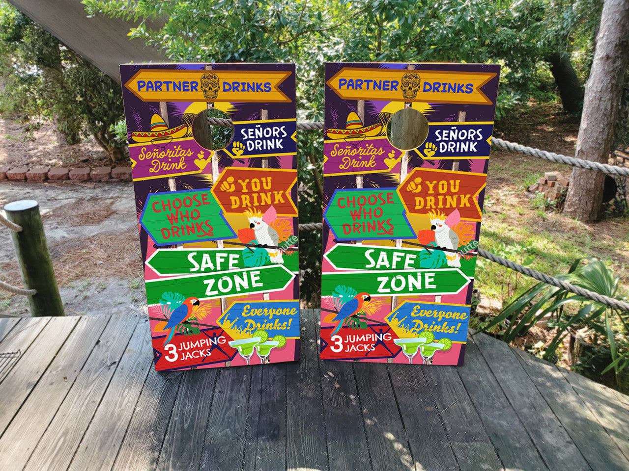 DRINKING GAME CORNHOLE BOARDS / SET- DESIGN 6 / Set