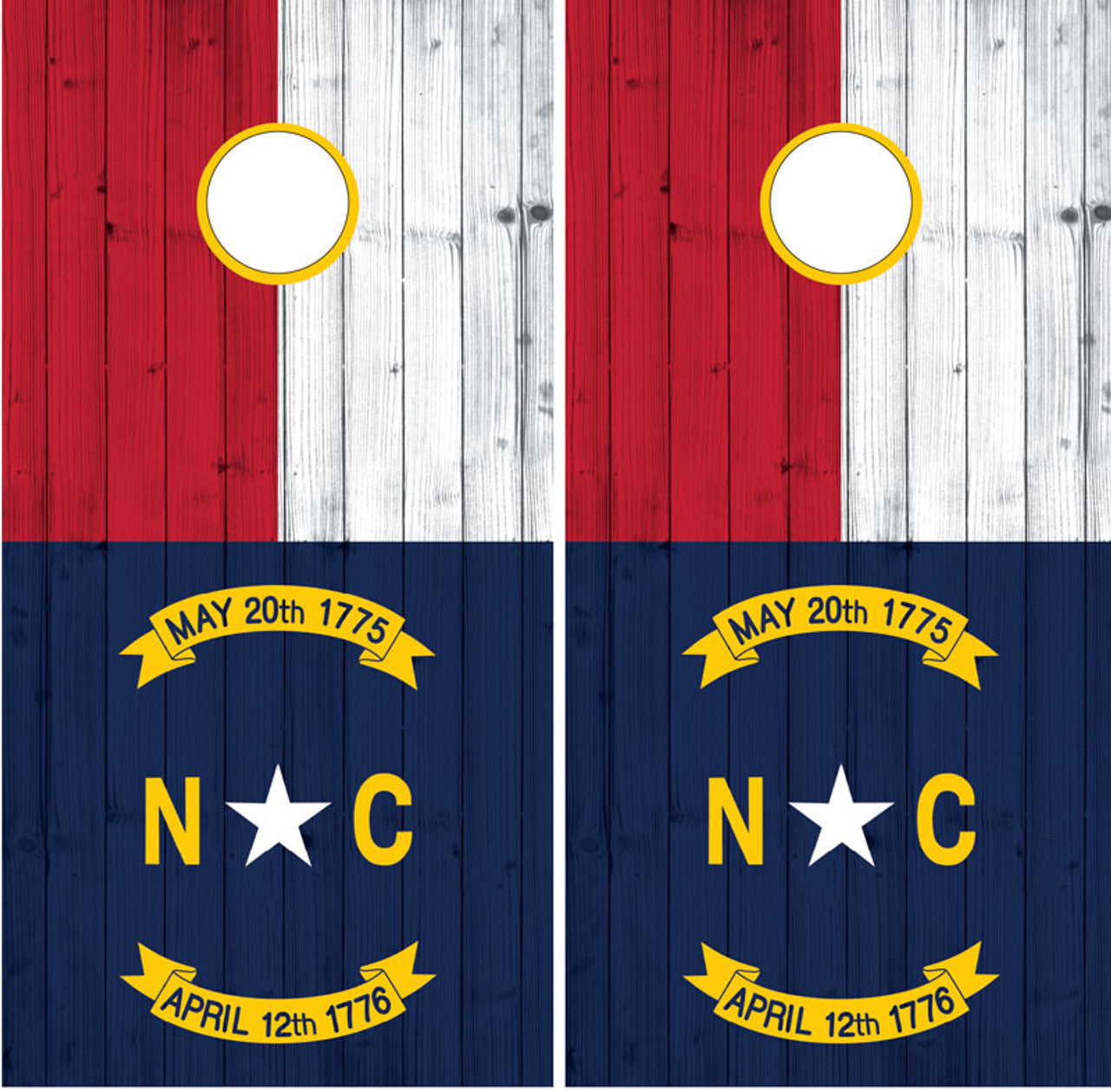 NORTH CAROLINA FLAG CORNHOLE BOARDS / SET- DESIGNS 1&2 / Set