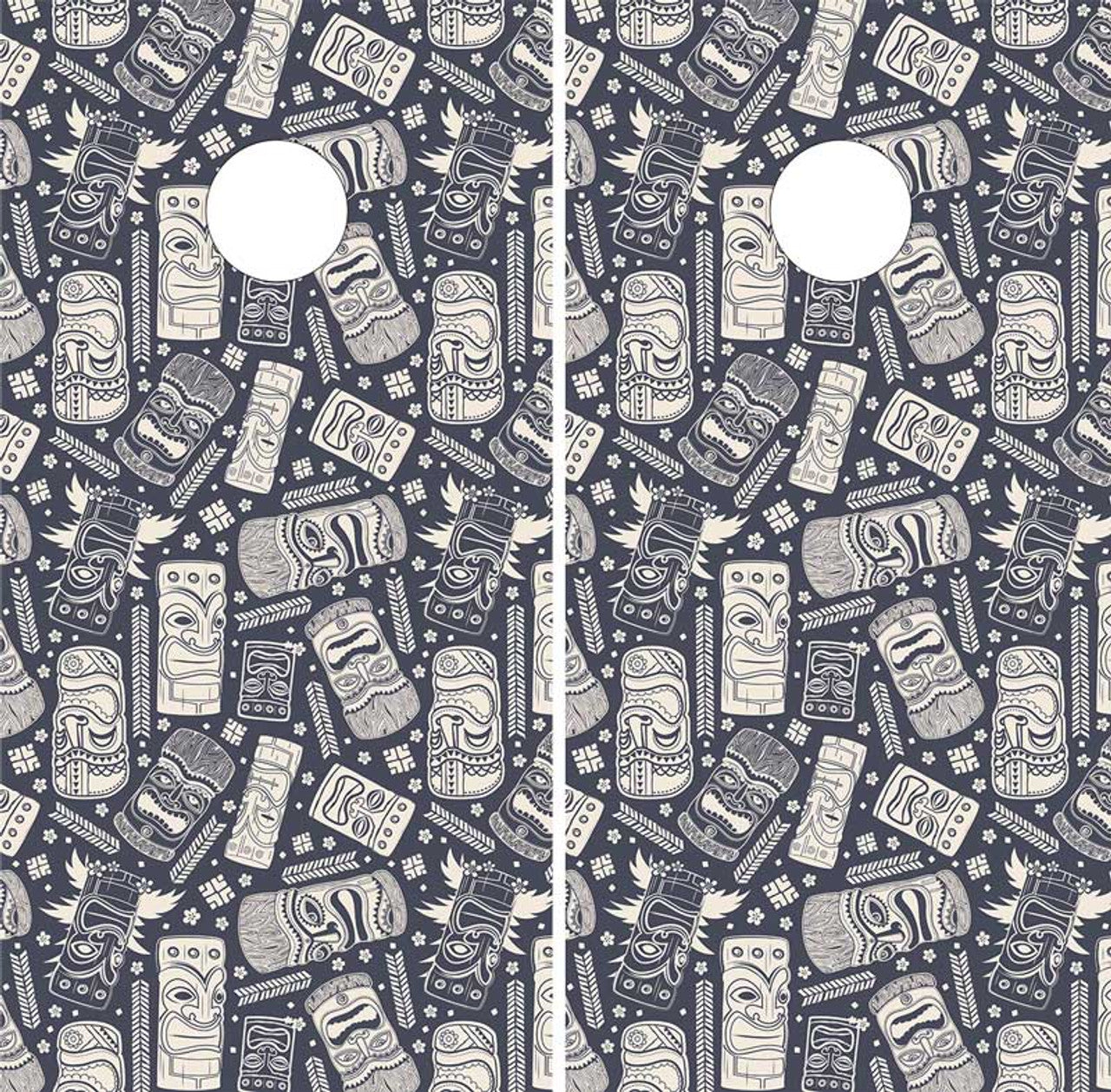 TIKI CORNHOLE BOARDS CORNHOLE BOARDS / SET- DESIGN 4 / Set