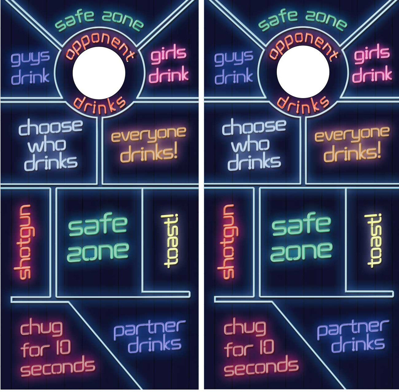 DRINKING GAME CORNHOLE BOARDS / SET- DESIGN 4 / Set