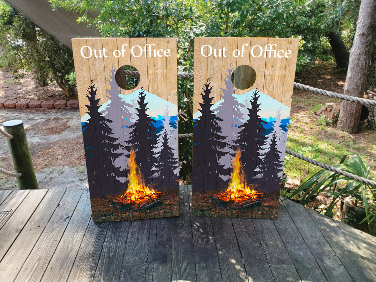 CUSTOM CAMPING CORNHOLE BOARDS / SET/ Set