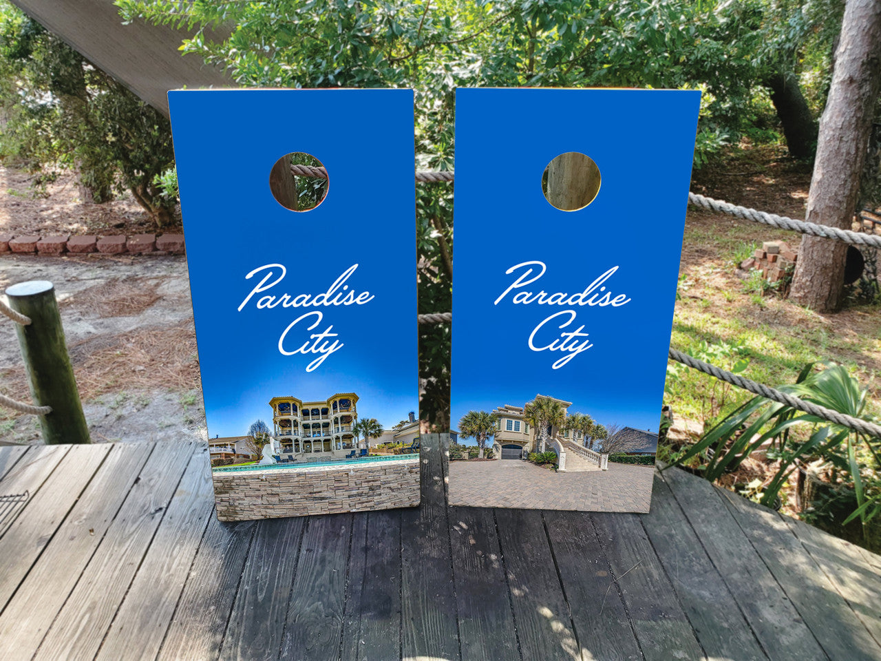 YOUR BEACH HOUSE ON CORNHOLE BOARDS / SET/ Set
