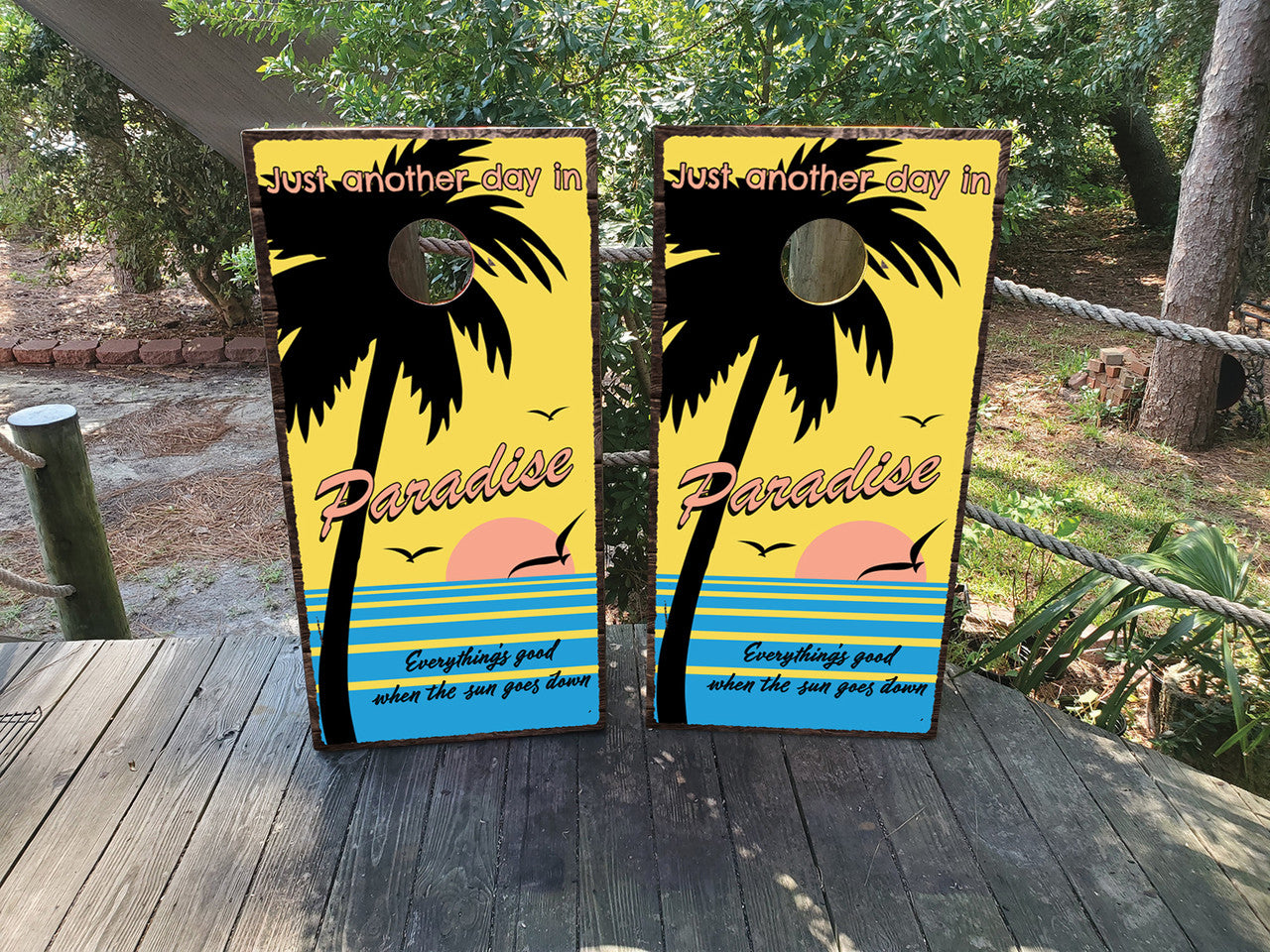 PARADISE BEACH CORNHOLE BOARDS CORNHOLE BOARDS / SET/ Set