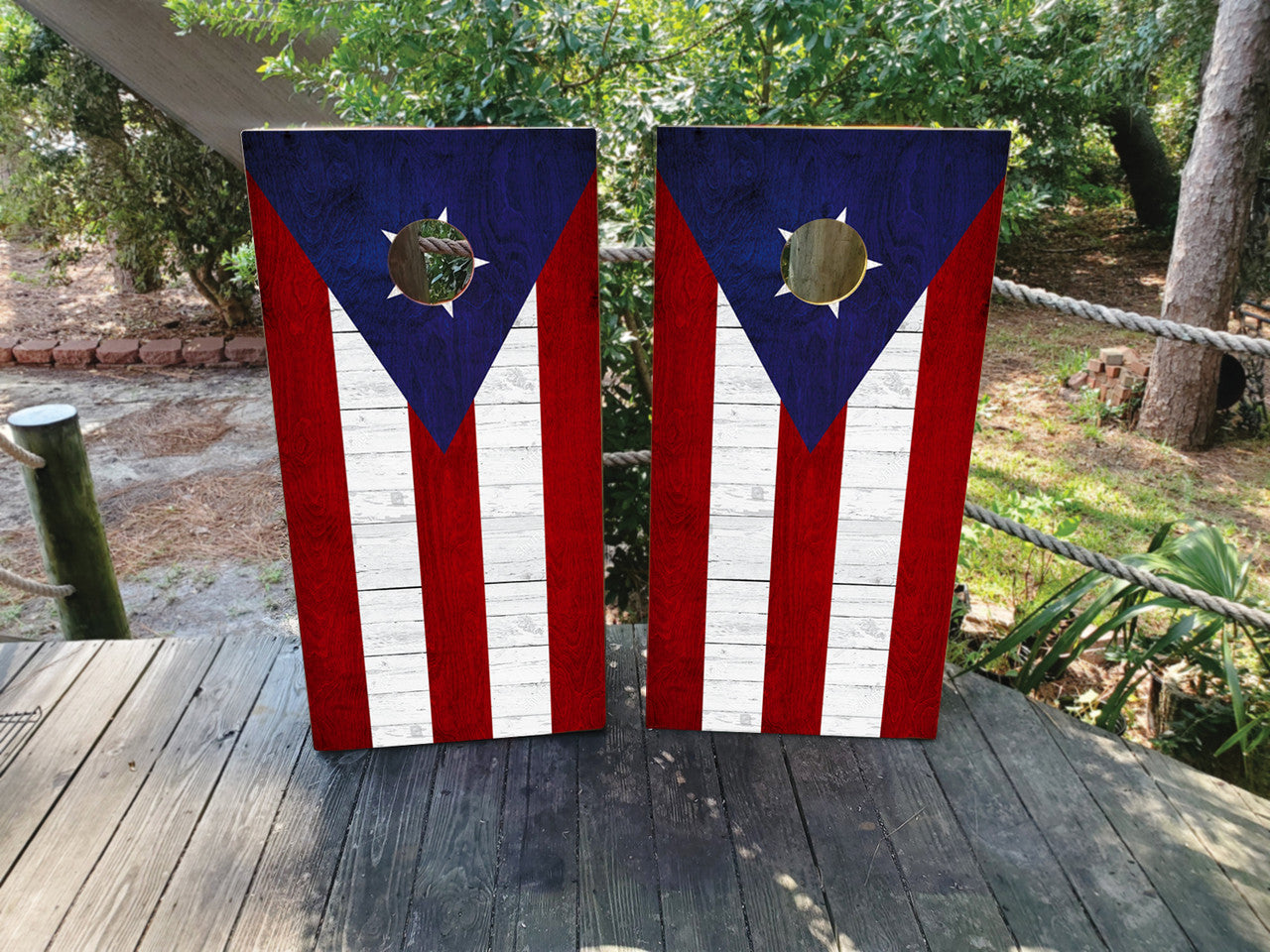 PUERTO RICAN FLAG CORNHOLE BOARDS / SET/ Set