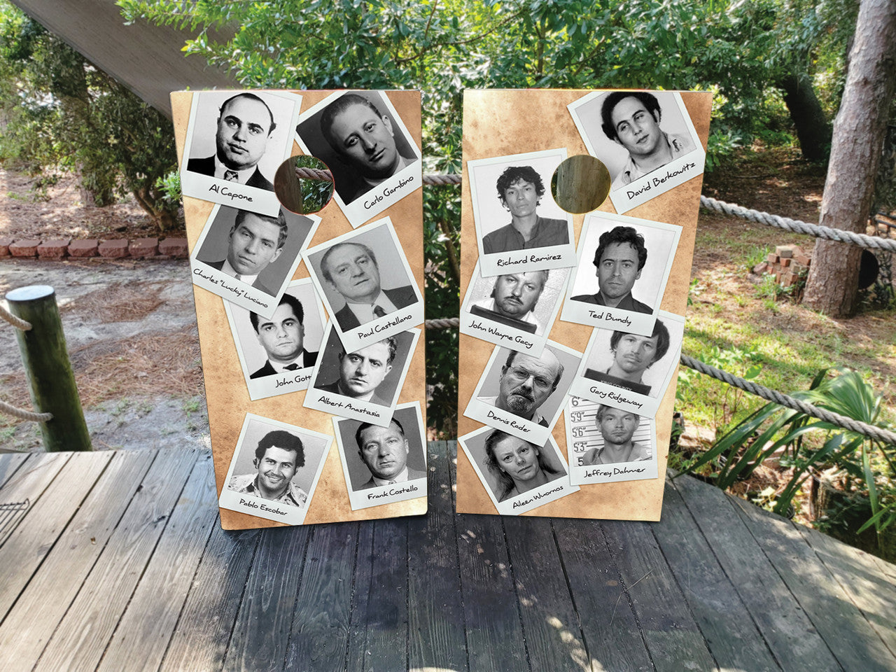 MOB BOSSES VS SERIAL KILLERS CORNHOLE BOARDS / SET/ Set